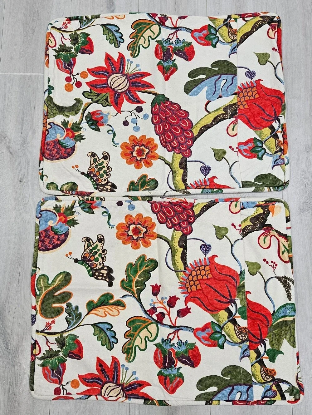 Pottery Barn Serafina F/Q Duvet & STD Pillow Covers Floral Linen Blend Heavy